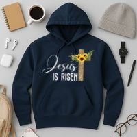 Jesus Is Risen Sunflower Cross Easter Hoodie thumb 3