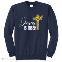 Jesus Is Risen Sunflower Cross Easter Sweatshirt thumb 0