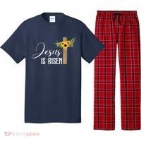 Jesus Is Risen Sunflower Cross Easter Pajama Set thumb 0