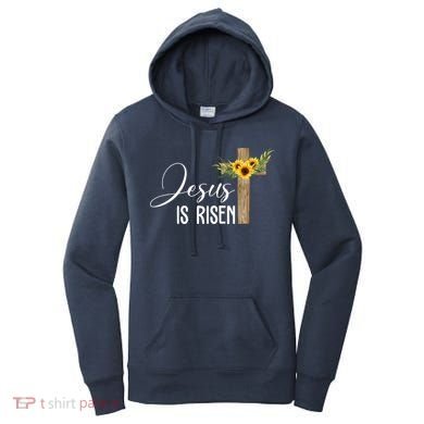 Jesus Is Risen Sunflower Cross Easter Women's Hoodie