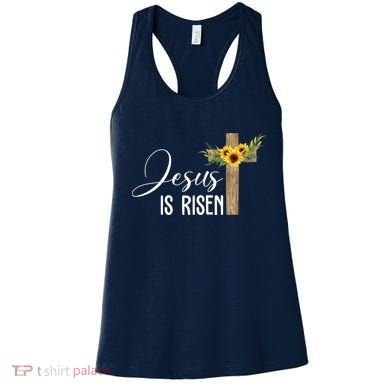Jesus Is Risen Sunflower Cross Easter Women's Tank Top