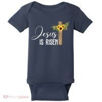 Jesus Is Risen Sunflower Cross Easter Baby Bodysuit thumb 0