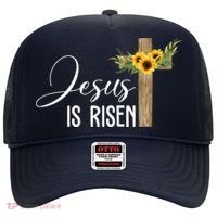 Jesus Is Risen Sunflower Cross Easter Hat thumb 0