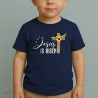 Jesus Is Risen Sunflower Cross Easter Toddler T-Shirt thumb 2