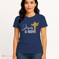 Jesus Is Risen Sunflower Cross Easter Women's T-Shirt thumb 4