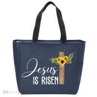 Jesus Is Risen Sunflower Cross Easter Tote Bag thumb 0