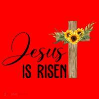 Jesus Is Risen Sunflower Cross Easter Santa Hat thumb 1