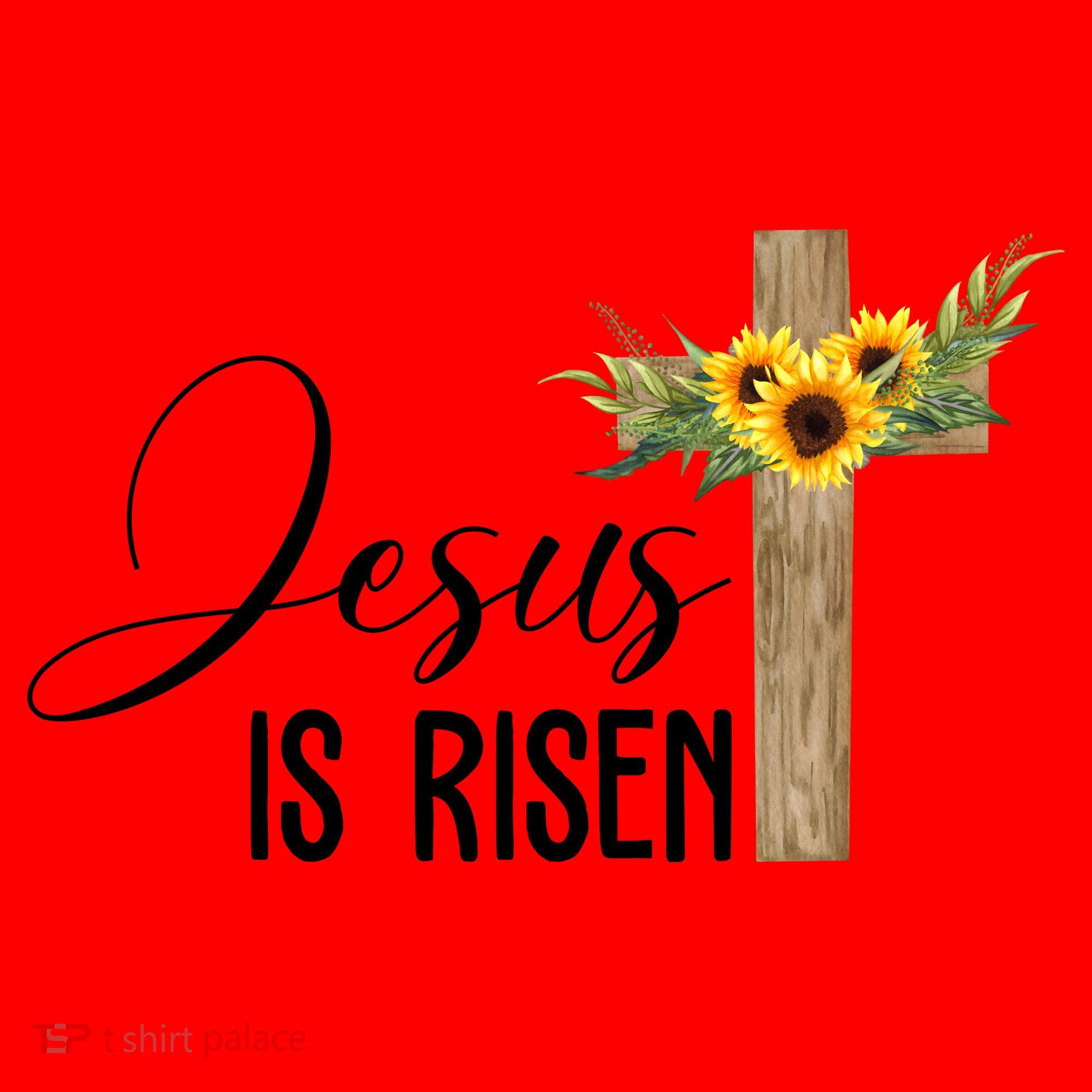 Jesus Is Risen Sunflower Cross Easter Santa Hat