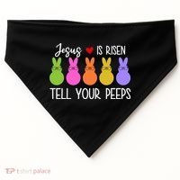 Jesus Is Risen Call Your Peeps USA-Made Doggie Bandana thumb 0