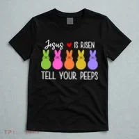 Jesus Is Risen Call Your Peeps T-Shirt thumb 5