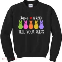Jesus Is Risen Call Your Peeps Kids Sweatshirt thumb 0