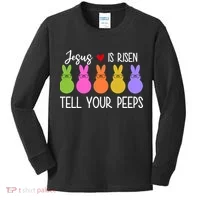 Jesus Is Risen Call Your Peeps Kids Long Sleeve Shirt thumb 0