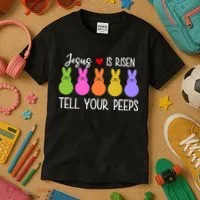 Jesus Is Risen Call Your Peeps Kids T-Shirt thumb 3