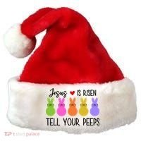 Jesus Is Risen Call Your Peeps Santa Hat thumb 0