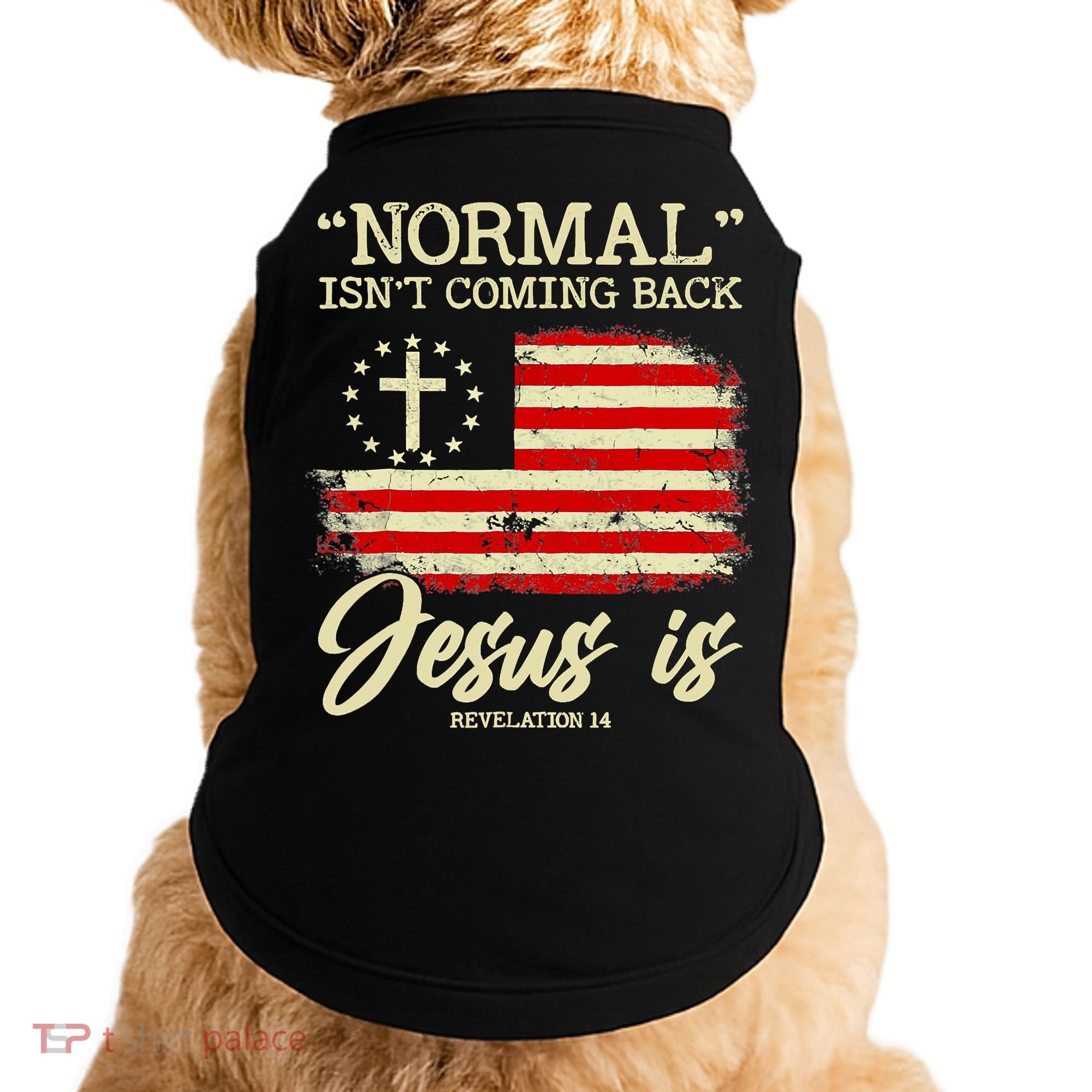 Jesus Is Revelation 14 Costume Normal Isn't Coming Back Doggie Tank