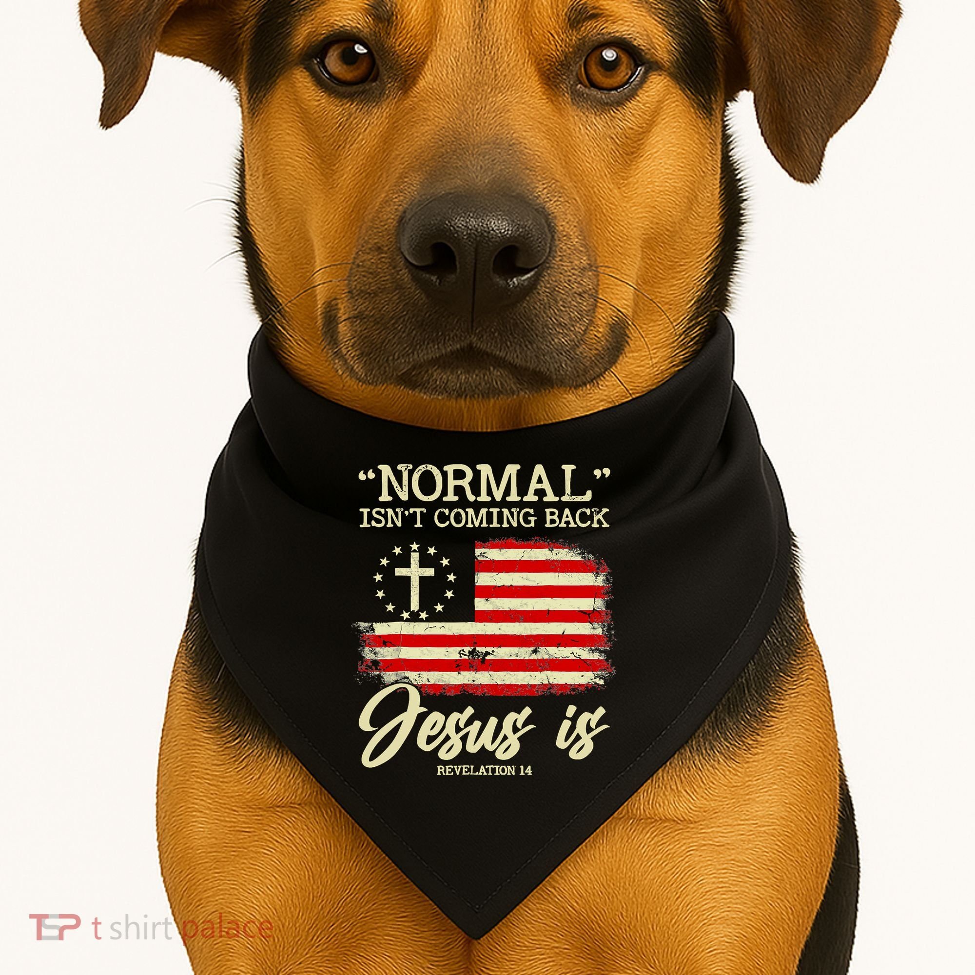 Jesus Is Revelation 14 Costume Normal Isn't Coming Back USA-Made Doggie Bandana