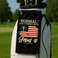 Jesus Is Revelation 14 Costume Normal Isn't Coming Back Golf Towel thumb 2