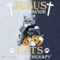 Jesus Is Savior Cats Are My Therapy Christian Cat Sport-Tek Competitor United Soccer Jersey thumb 4