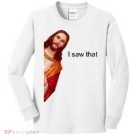 Jesus I Saw That Meme Kids Long Sleeve Shirt thumb 0