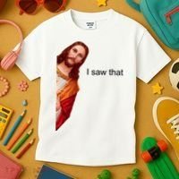 Jesus I Saw That Meme Kids T-Shirt thumb 3