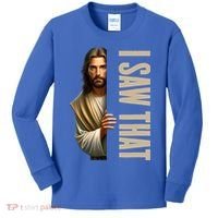 Jesus I Saw That Funny Kids Long Sleeve Shirt thumb 0
