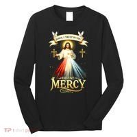Jesus I Trust In You Divine Mercy Catholic Christian Jesus Long Sleeve Shirt thumb 0