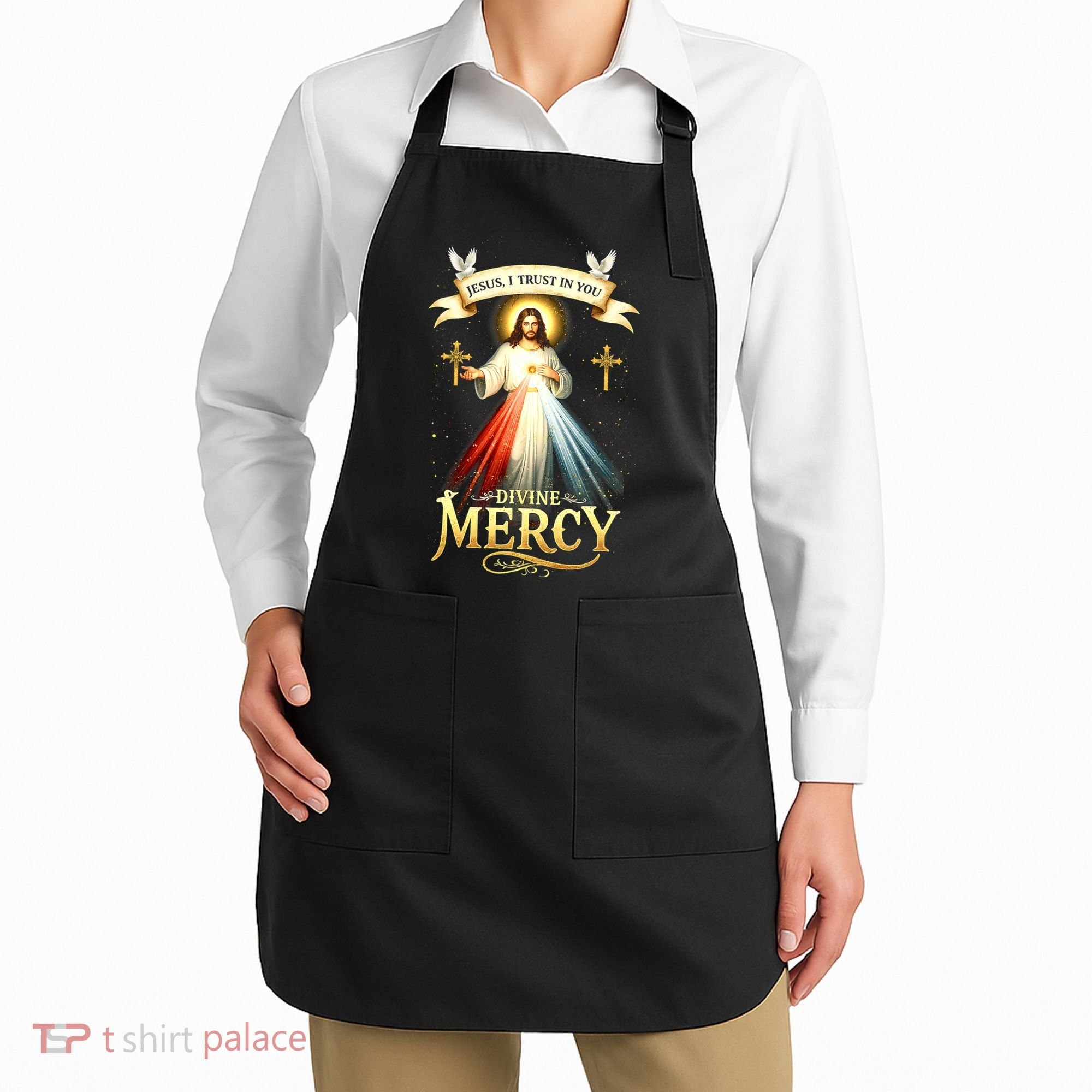 Jesus I Trust In You Divine Mercy Catholic Christian Jesus Apron