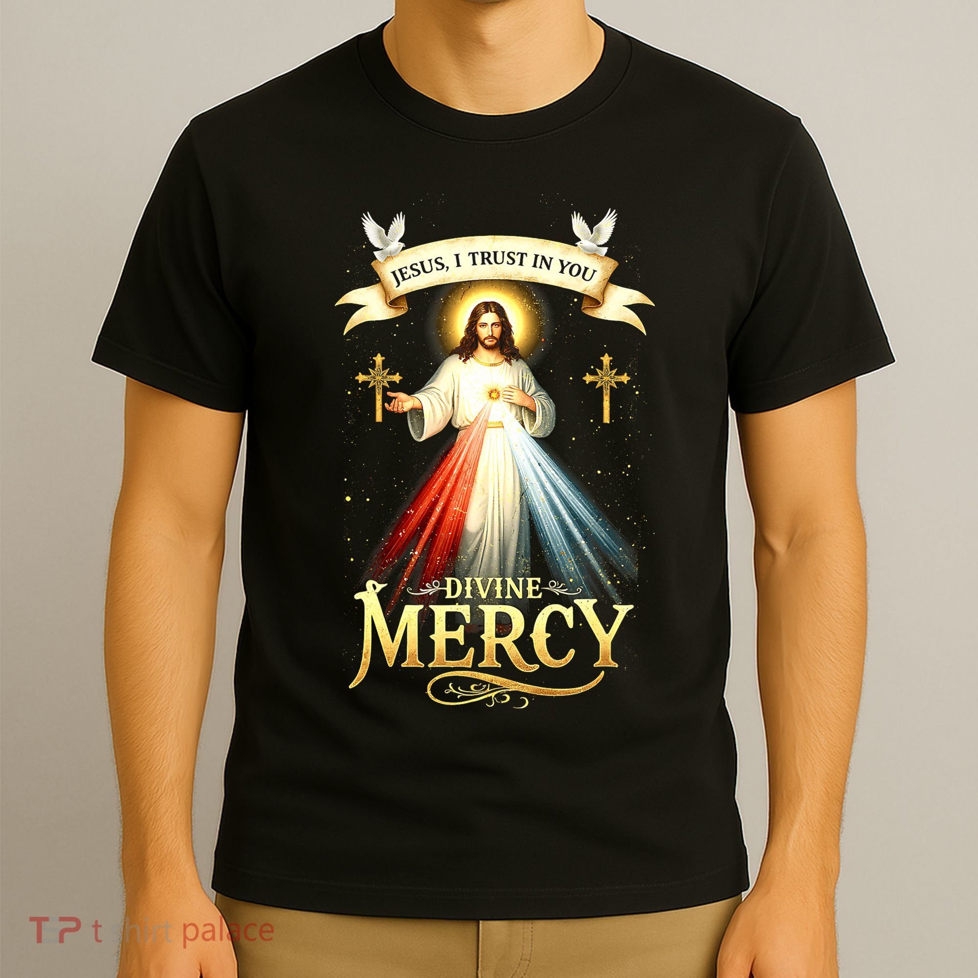 Jesus I Trust In You Divine Mercy Catholic Christian Jesus T-Shirt