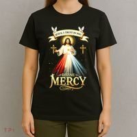 Jesus I Trust In You Divine Mercy Catholic Christian Jesus T-Shirt thumb 4
