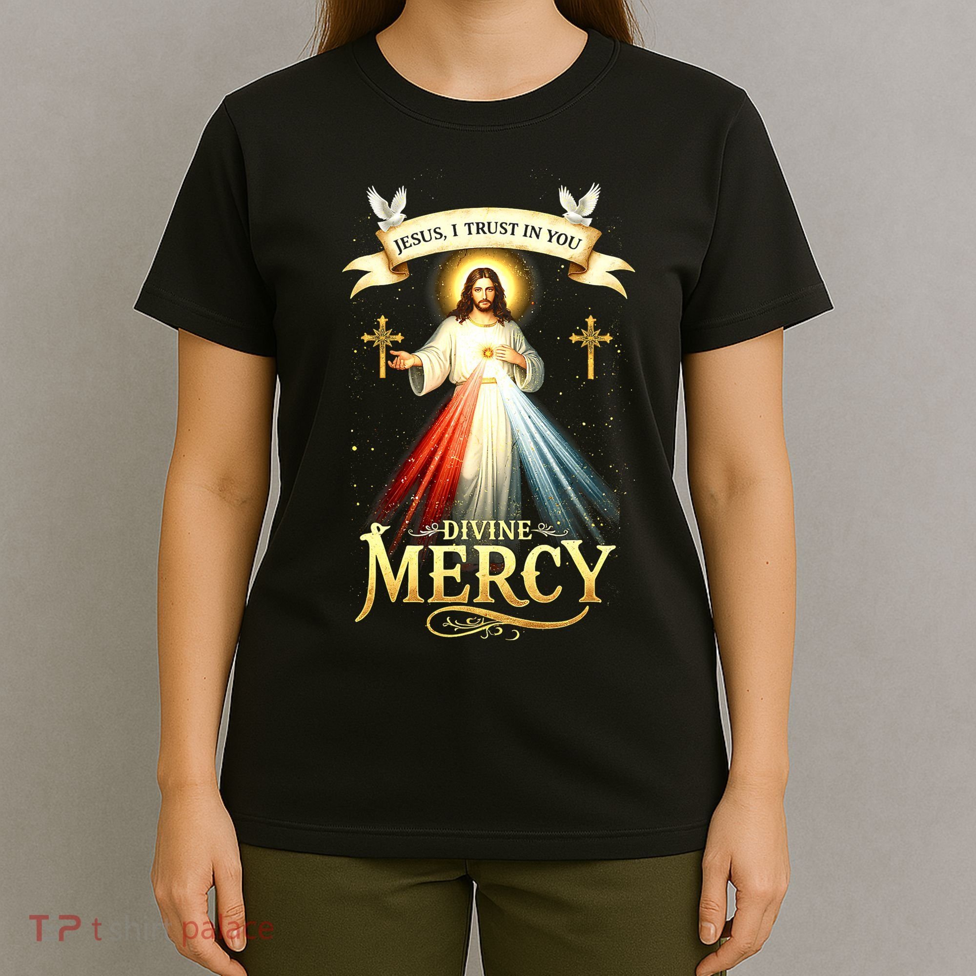 Jesus I Trust In You Divine Mercy Catholic Christian Jesus T-Shirt