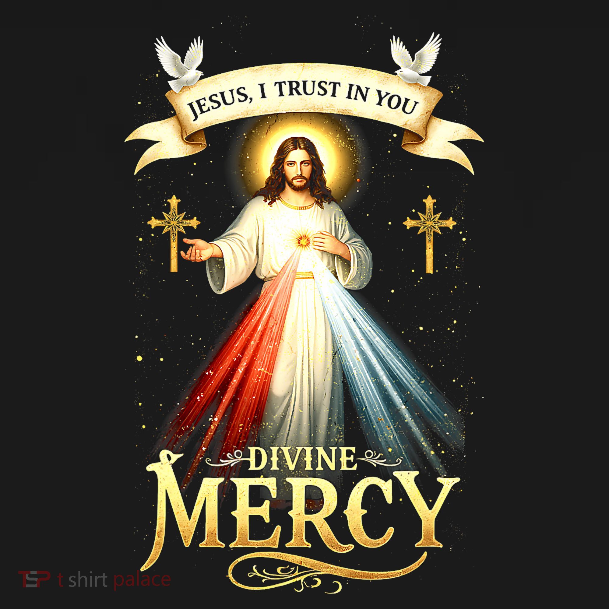 Jesus I Trust In You Divine Mercy Catholic Christian Jesus T-Shirt
