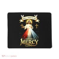 Jesus I Trust In You Divine Mercy Catholic Christian Jesus Mousepad thumb 0