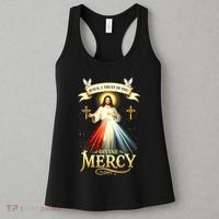 Jesus I Trust In You Divine Mercy Catholic Christian Jesus Women's Tank Top thumb 3