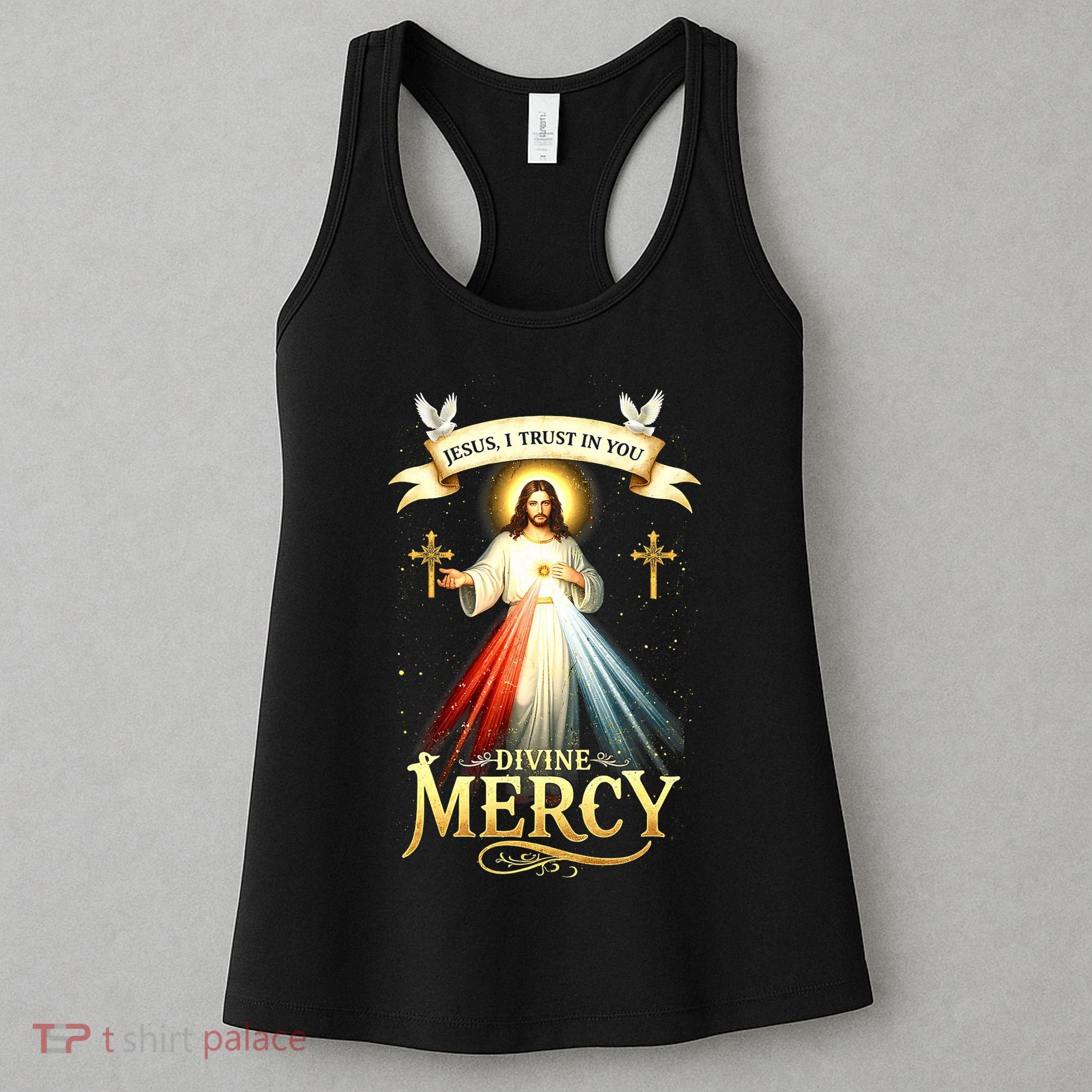 Jesus I Trust In You Divine Mercy Catholic Christian Jesus Women's Tank Top