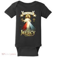 Jesus I Trust In You Divine Mercy Catholic Christian Jesus Baby Bodysuit thumb 0