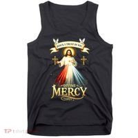 Jesus I Trust In You Divine Mercy Catholic Christian Jesus Tank Top thumb 0