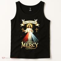 Jesus I Trust In You Divine Mercy Catholic Christian Jesus Tank Top thumb 2