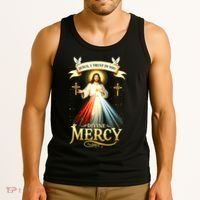 Jesus I Trust In You Divine Mercy Catholic Christian Jesus Tank Top thumb 3