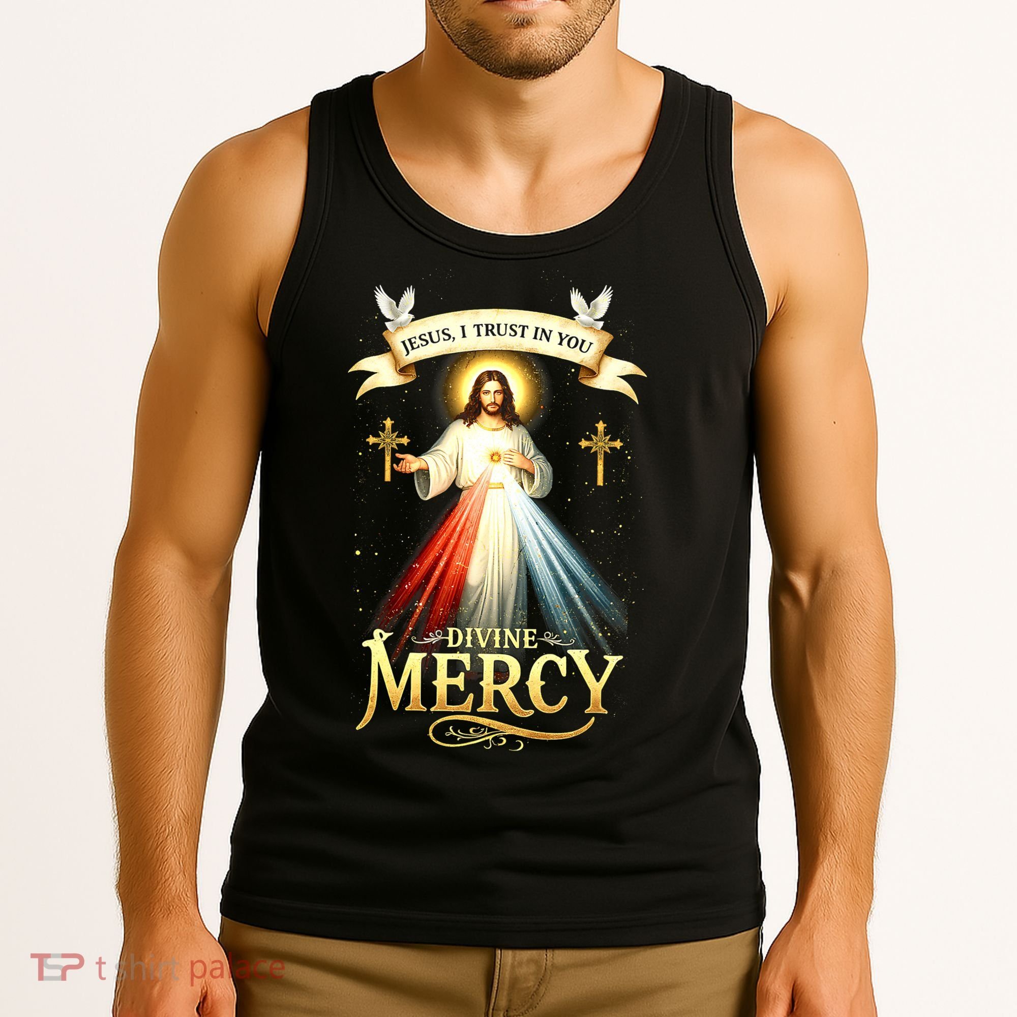 Jesus I Trust In You Divine Mercy Catholic Christian Jesus Tank Top