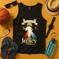 Jesus I Trust In You Divine Mercy Catholic Christian Jesus Tank Top thumb 4