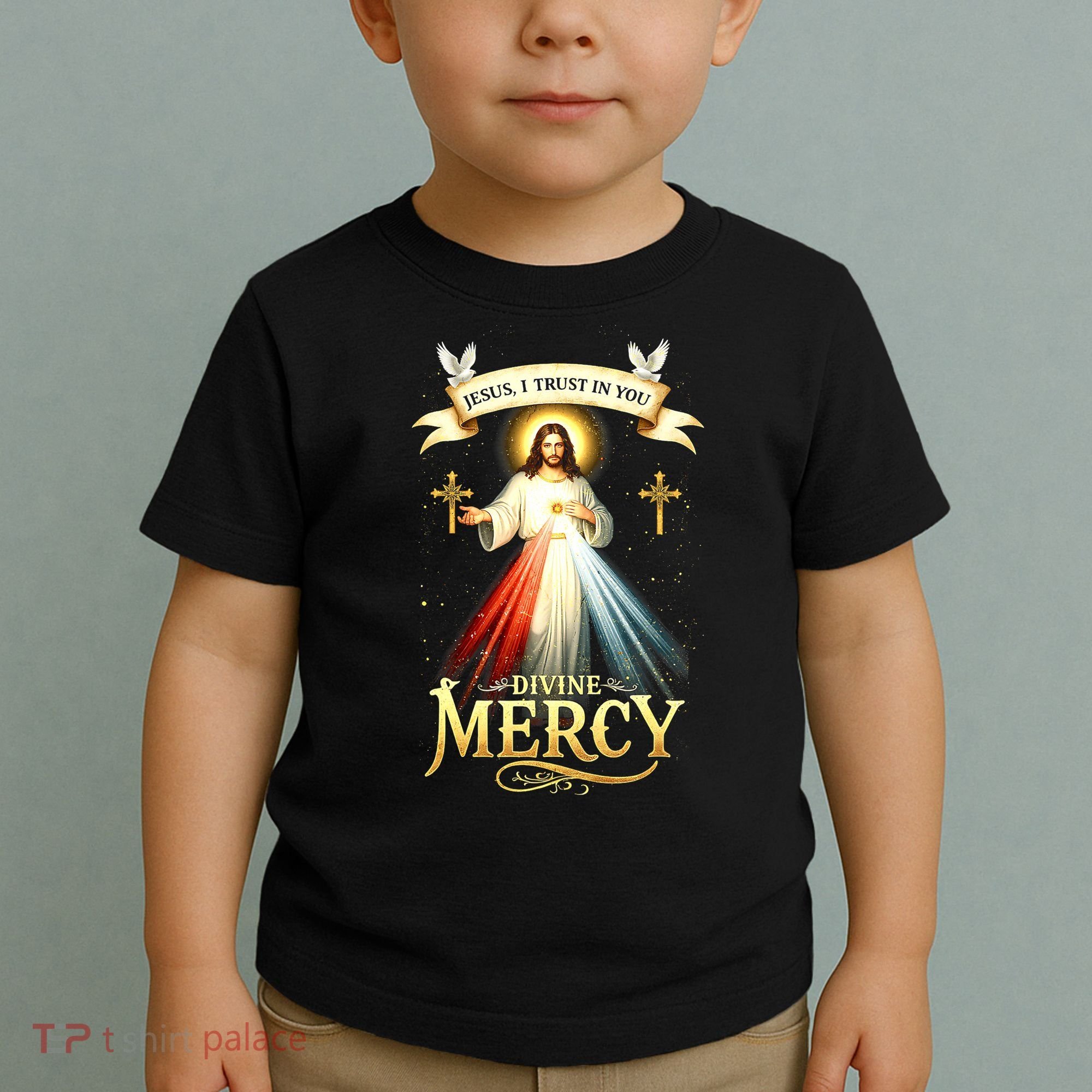 Jesus I Trust In You Divine Mercy Catholic Christian Jesus Toddler T-Shirt