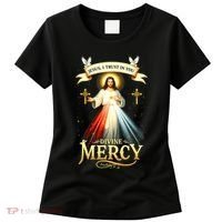 Jesus I Trust In You Divine Mercy Catholic Christian Jesus Women's T-Shirt thumb 0