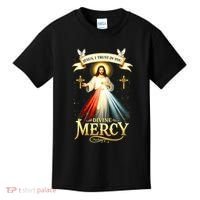 Jesus I Trust In You Divine Mercy Catholic Christian Jesus Kids T-Shirt thumb 0