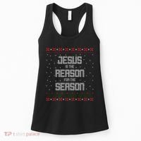 Jesus Is The Reason For The Season Ugly Christmas Sweater Women's Tank Top thumb 0