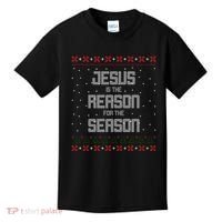 Jesus Is The Reason For The Season Ugly Christmas Sweater Kids T-Shirt thumb 0