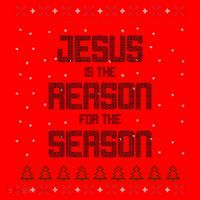 Jesus Is The Reason For The Season Ugly Christmas Sweater Santa Hat thumb 1
