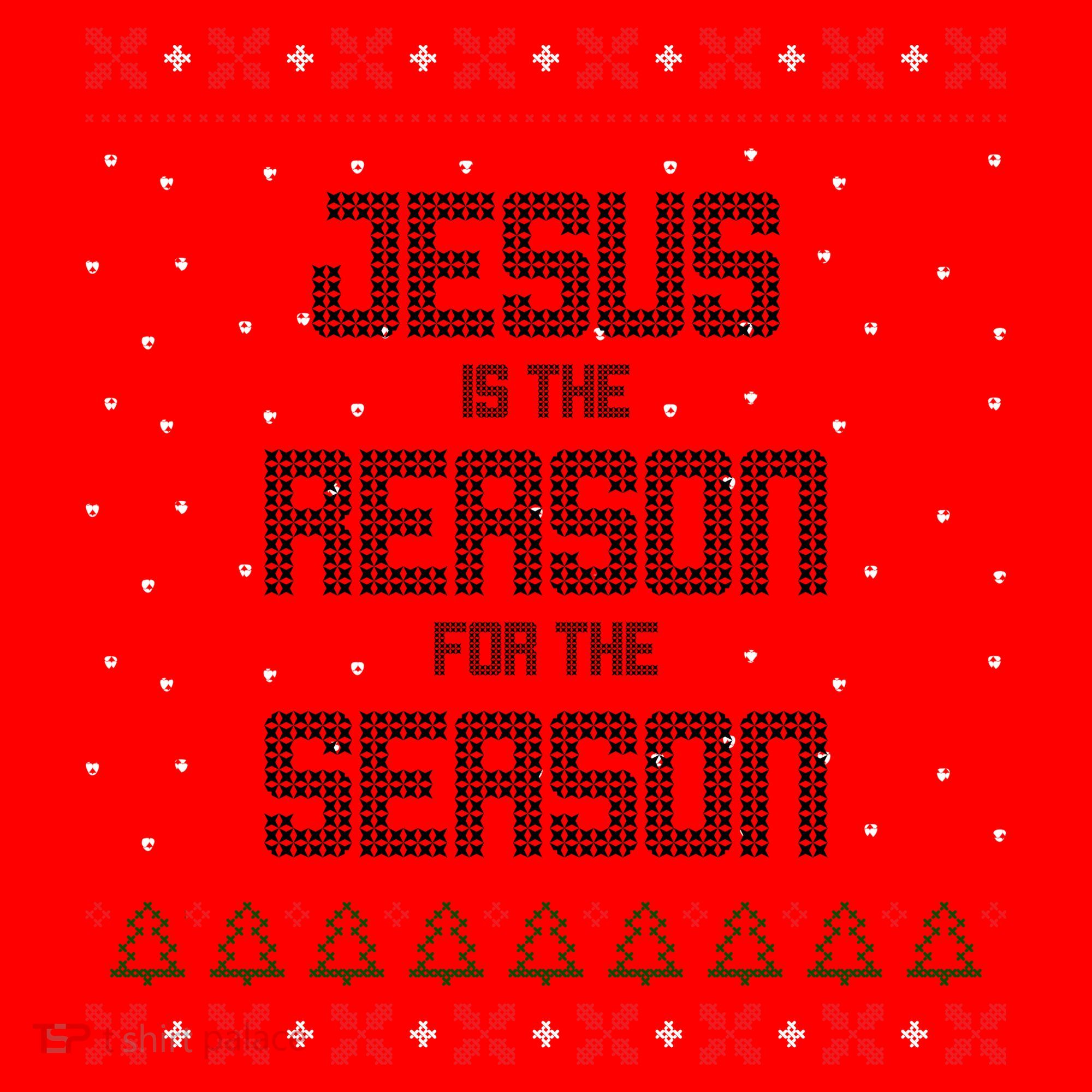 Jesus Is The Reason For The Season Ugly Christmas Sweater Santa Hat