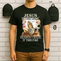 Jesus Is The Only Reason I Made It This Far Fun Christian T-Shirt thumb 6