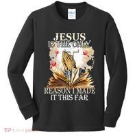 Jesus Is The Only Reason I Made It This Far Fun Christian Kids Long Sleeve Shirt thumb 0