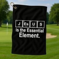 Jesus Is The Essential Element Golf Towel thumb 1